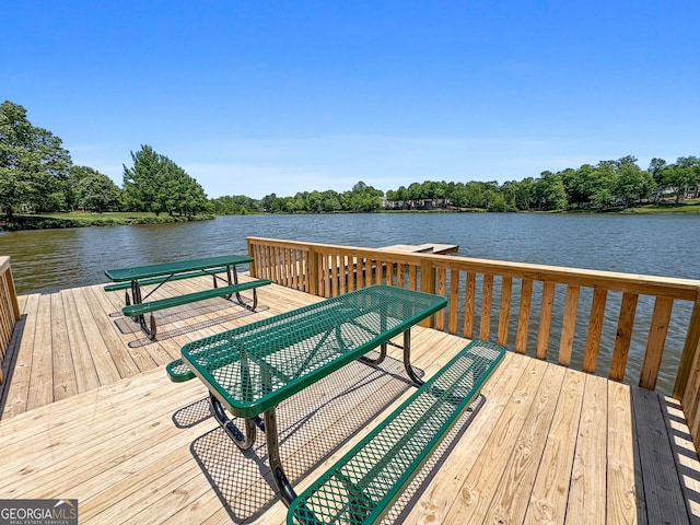 58 Gables Way, Newnan, GA 30265 - dock area with a water view and view of scattered trees