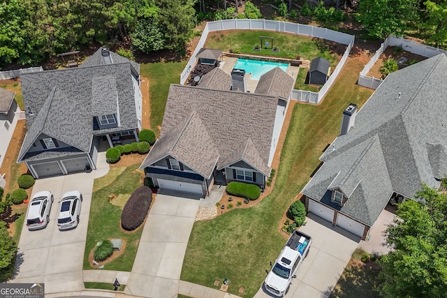 58 Gables Way, Newnan, GA 30265 - aerial view of property and surrounding area with a pool area