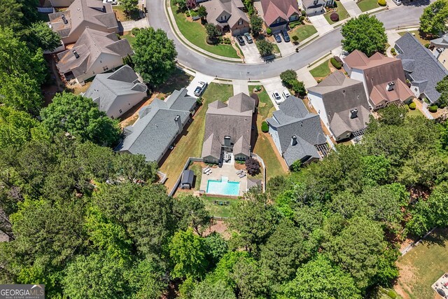 58 Gables Way, Newnan, GA 30265 - aerial view of property's location featuring nearby suburban area and a pool