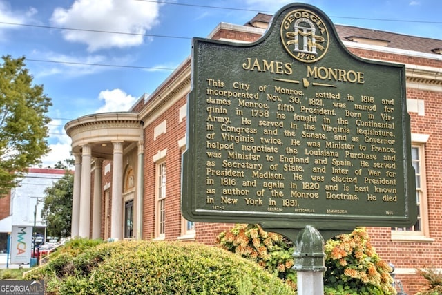 details featuring brick siding