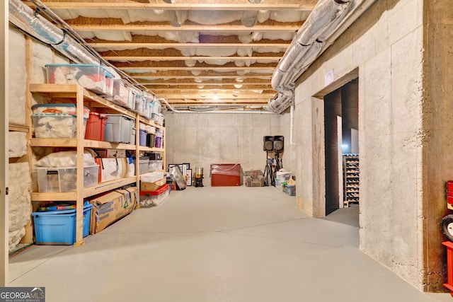 view of unfinished below grade area