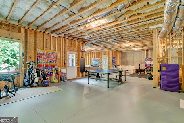 basement featuring healthy amount of natural light