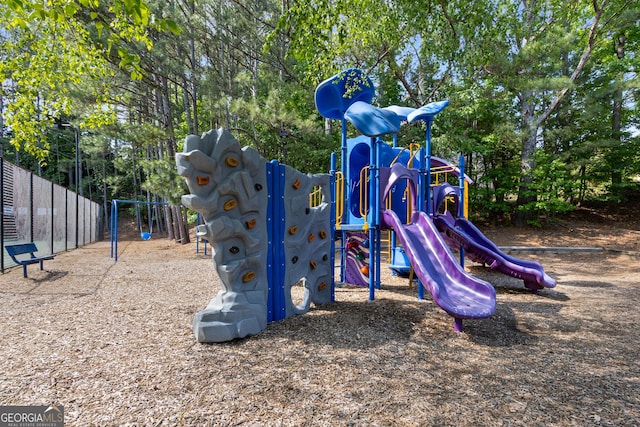 communal playground with fence