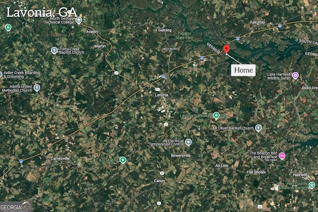 aerial view of property's location