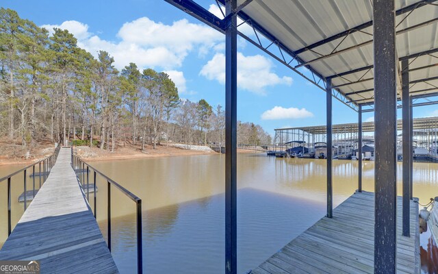 dock featuring a water view