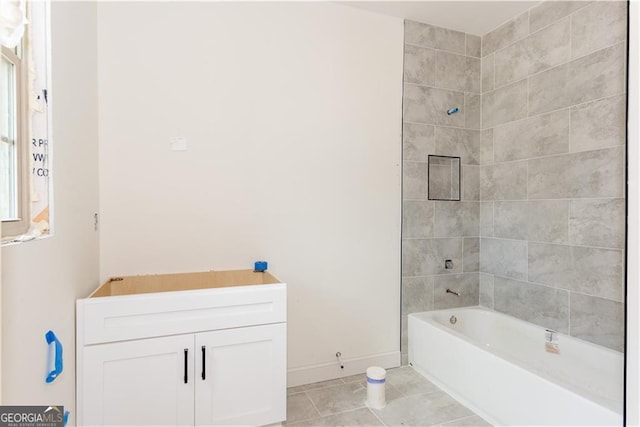 4222 Matisse Ln, Fairburn, GA 30213 - bathroom featuring baseboards, tile patterned flooring, and  shower combination