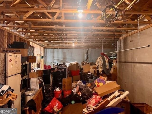 118 High Ridge Ln, Dahlonega, GA 30533 - unfinished basement with freestanding refrigerator