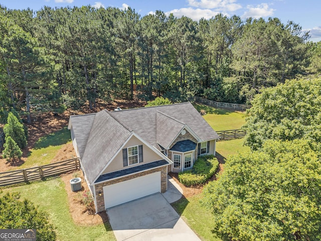 108 Wortham Dr, Buckhead, GA 30625 - aerial view of property and surrounding area with a heavily wooded area