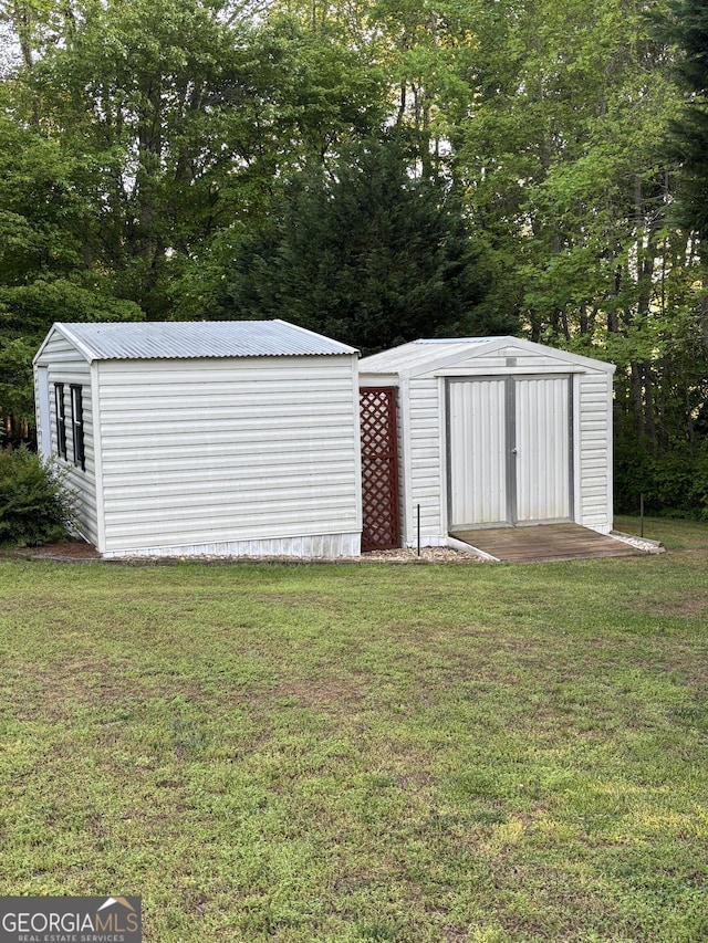view of shed