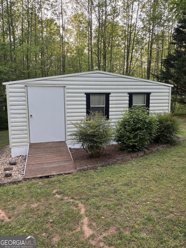 view of shed