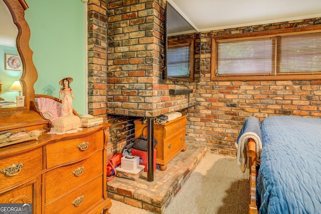 3449 Archwood Dr, Doraville, GA 30340 - bedroom featuring ornamental molding and brick wall