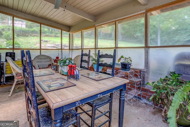 3449 Archwood Dr, Doraville, GA 30340 - sunroom featuring outdoor dining space and beam ceiling