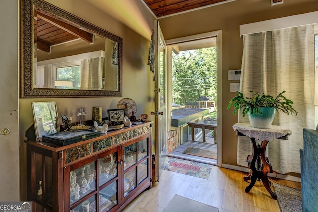 3449 Archwood Dr, Doraville, GA 30340 - entryway featuring wood finished floors and wooden ceiling