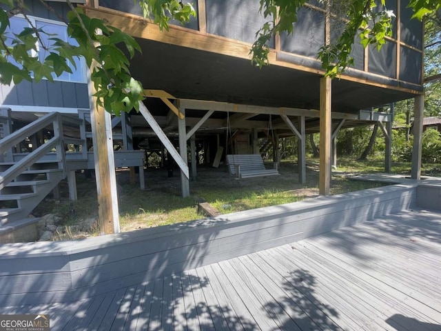 750 Warners Lndg, Hortense, GA 31543 - view of home's community featuring a wooden deck and stairs