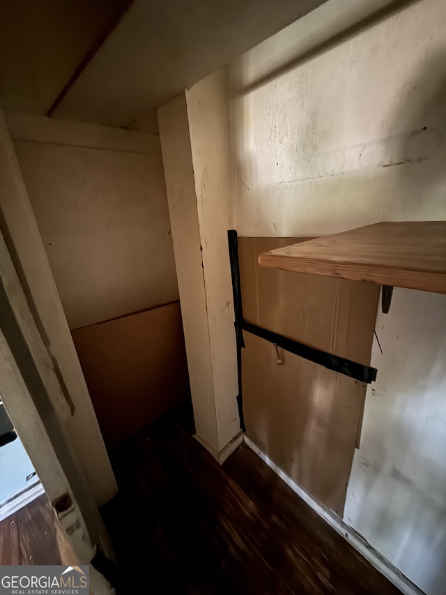 basement featuring wood finished floors