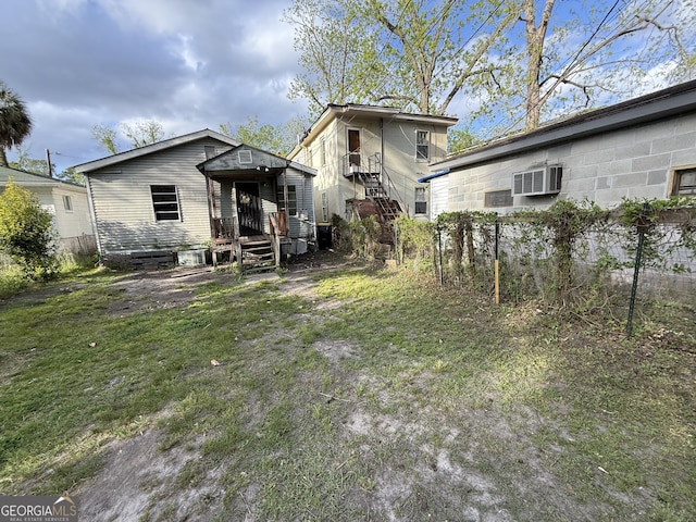 view of yard with fence