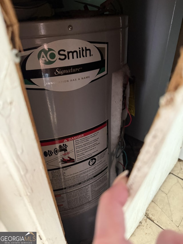 detailed view of electric water heater