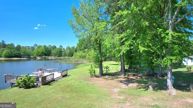 114 N Valhalla Dr, Cordele, GA 31015 - dock area featuring a water view and a yard