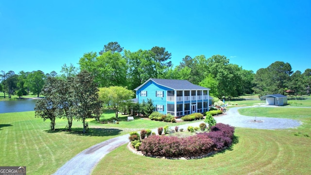 114 N Valhalla Dr, Cordele, GA 31015 - view of home's community with a yard, a water view, and view of scattered trees
