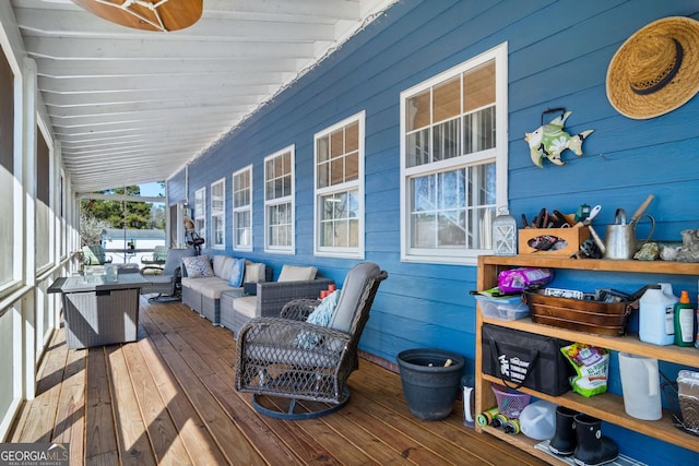 114 N Valhalla Dr, Cordele, GA 31015 - wooden terrace featuring a porch and outdoor lounge area