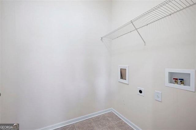 1957 Brightleaf Way Unit 59, Marietta, GA 30060 - clothes washing area with hookup for an electric dryer, hookup for a washing machine, baseboards, and tile patterned flooring