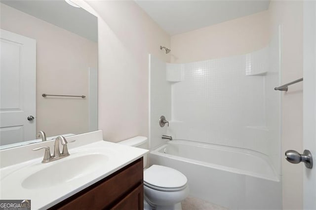 1957 Brightleaf Way Unit 59, Marietta, GA 30060 - bathroom with toilet, vanity, and washtub / shower combination