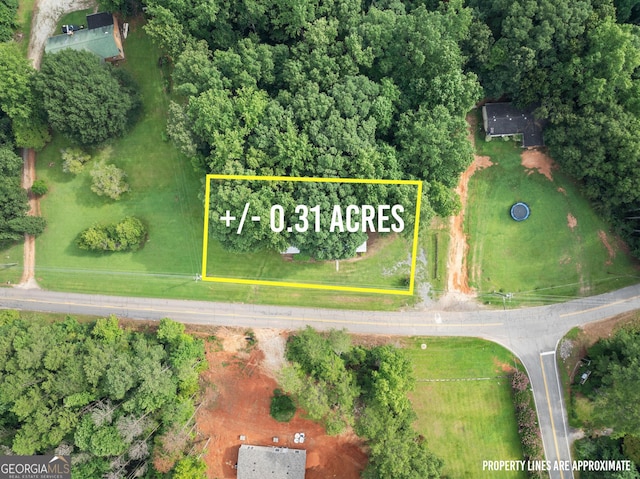 aerial view of property's location featuring property boundaries highlighted