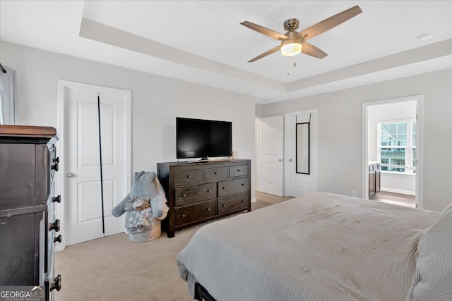 48 Sweetgum Trce, Dallas, GA 30132 - bedroom with light carpet and a tray ceiling