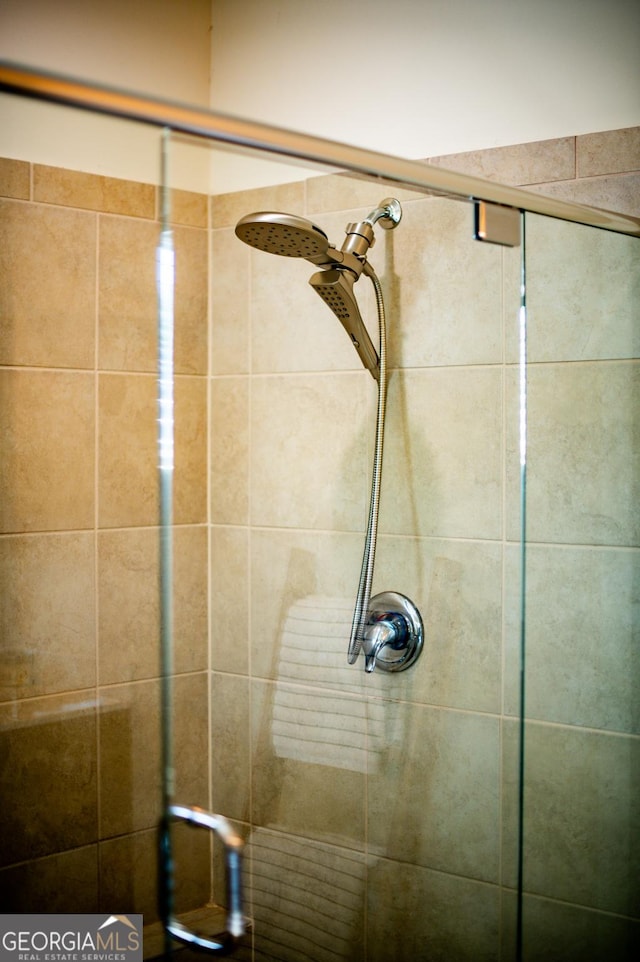 bathroom view of a stall shower