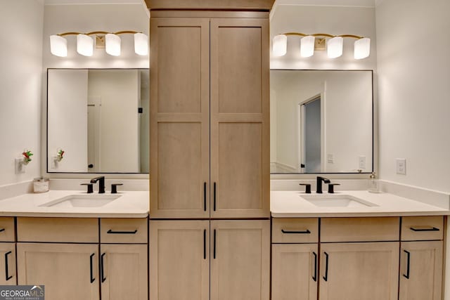 full bathroom featuring double vanity