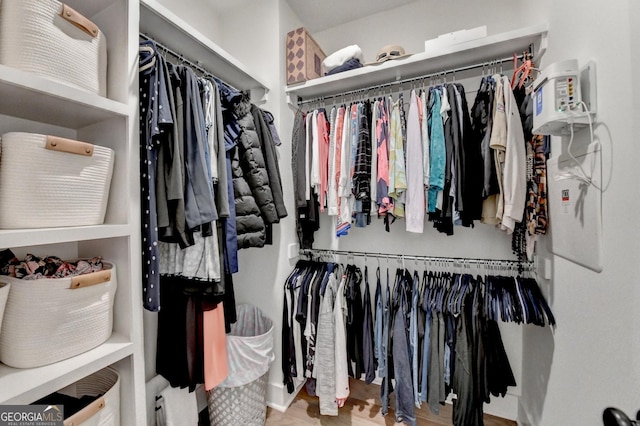 view of walk in closet