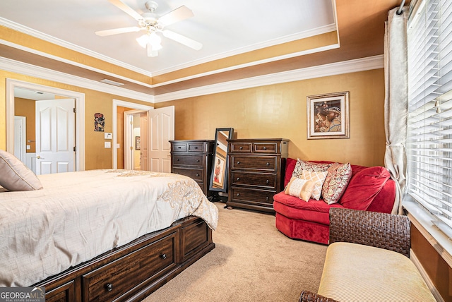 725 Windsor Place Cir SW, Grayson, GA 30017 - carpeted bedroom with crown molding and a ceiling fan