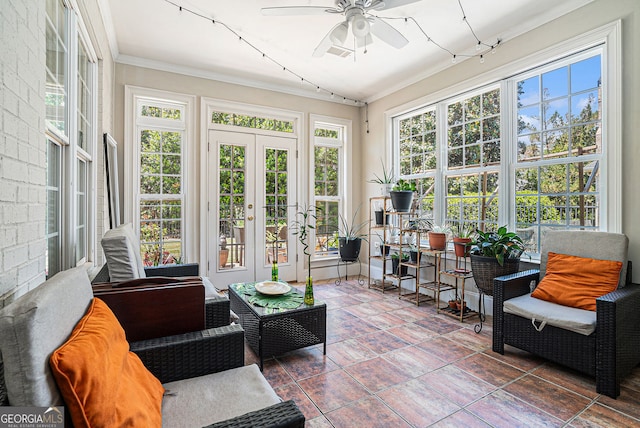 725 Windsor Place Cir SW, Grayson, GA 30017 - sunroom / solarium with french doors and ornamental molding