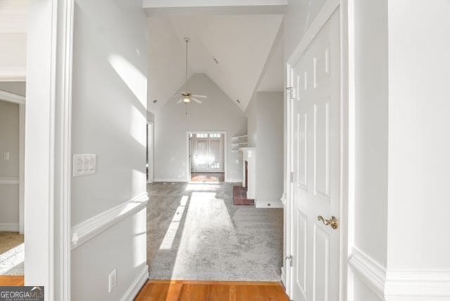 161 Pleasant Grove Rd, Mcdonough, GA 30252 - hall featuring high vaulted ceiling