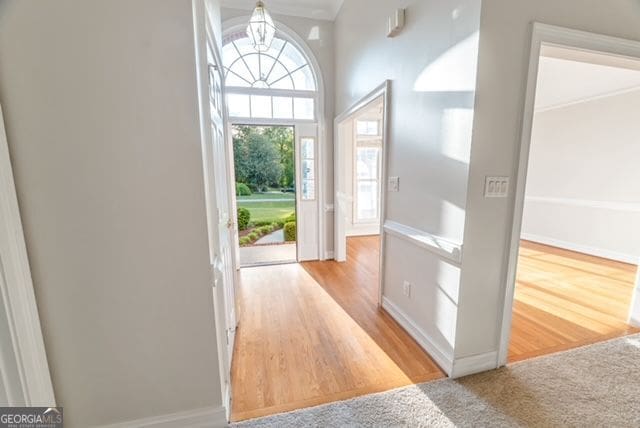161 Pleasant Grove Rd, Mcdonough, GA 30252 - foyer entrance featuring baseboards and wood finished floors