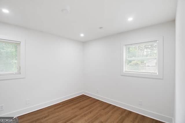 2148 Green Forrest Dr, Decatur, GA 30032 - empty room featuring wood finished floors, baseboards, and recessed lighting