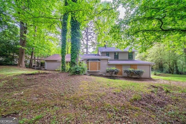 view of split level home