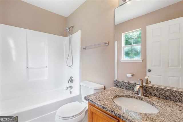5805 Eagles Feather Ln, Riverdale, GA 30274 - full bath featuring toilet, vanity, and shower / bathtub combination