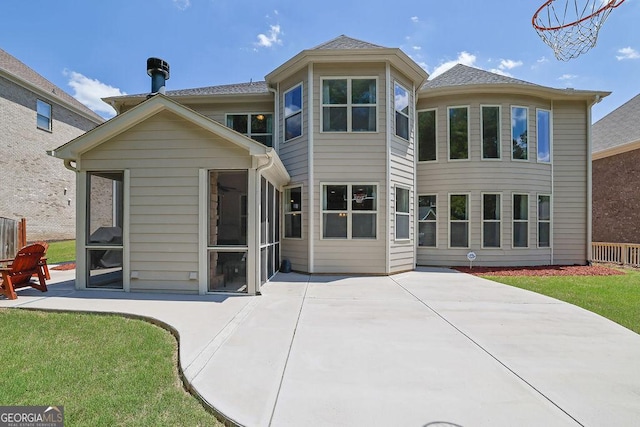 4100 Secret Shoals Way, Buford, GA 30518 - back of house with a sunroom and a patio