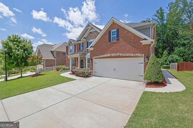 4100 Secret Shoals Way, Buford, GA 30518 - view of front of house featuring driveway, brick siding, and an attached garage