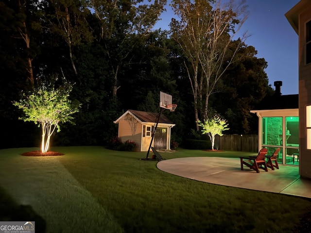 4100 Secret Shoals Way, Buford, GA 30518 - view of yard featuring an outbuilding and a patio area