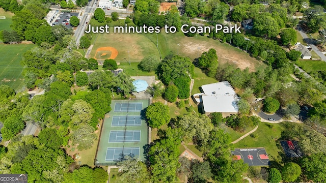 aerial view of property's location