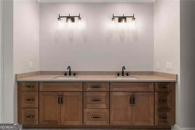 full bathroom with double vanity
