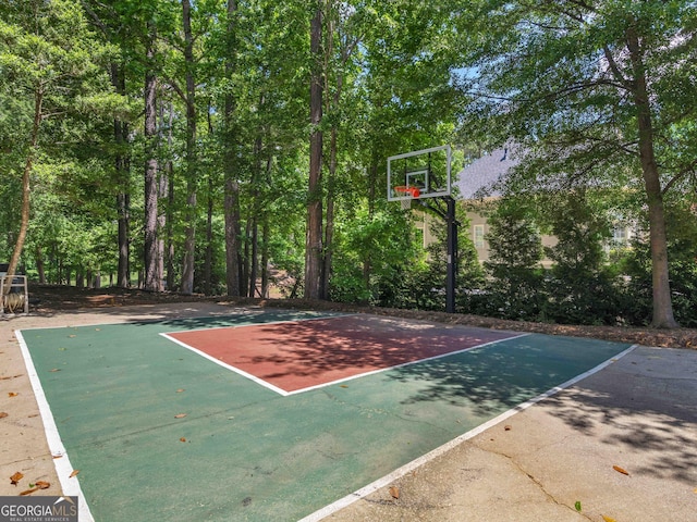 view of basketball court featuring basketball court