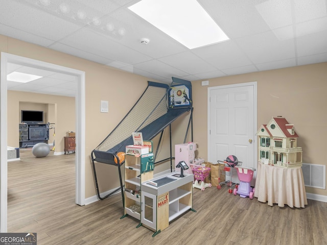 219 Eagles Landing Way, Mcdonough, GA 30253 - recreation room featuring wood finished floors and a drop ceiling