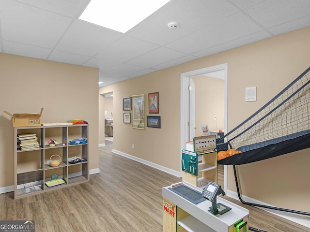 219 Eagles Landing Way, Mcdonough, GA 30253 - rec room featuring wood finished floors and a paneled ceiling
