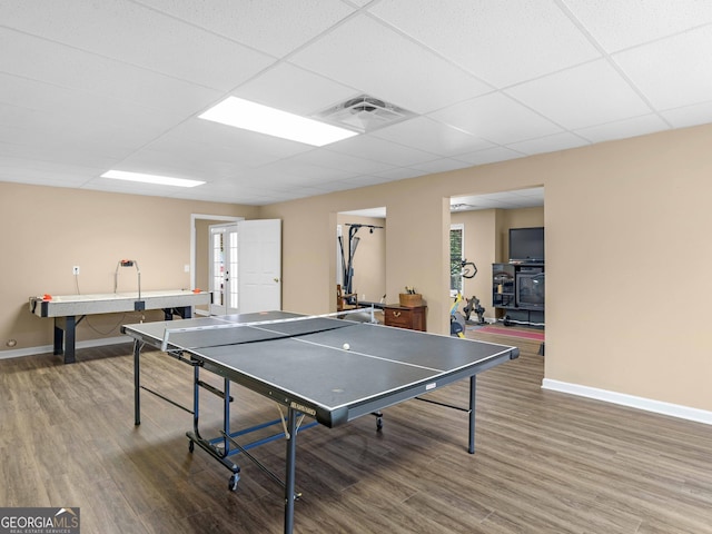 219 Eagles Landing Way, Mcdonough, GA 30253 - game room featuring wood finished floors and a paneled ceiling