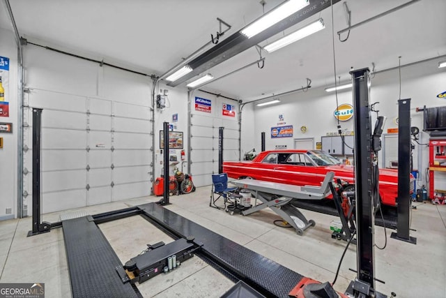 view of garage