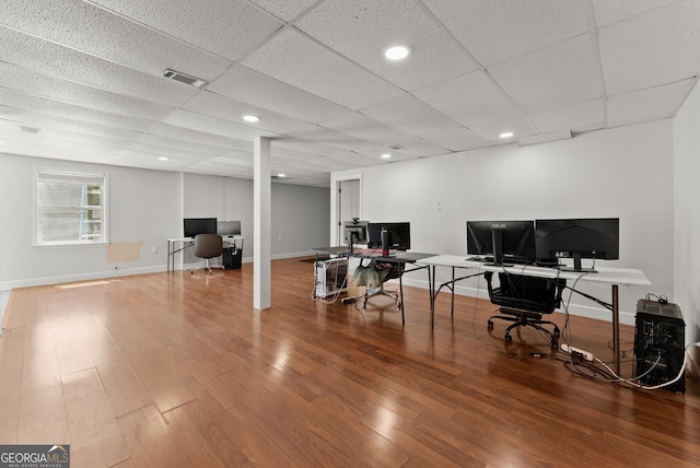 5103 Whispering Pines Dr, Gainesville, GA 30504 - home office featuring wood finished floors, baseboards, and recessed lighting