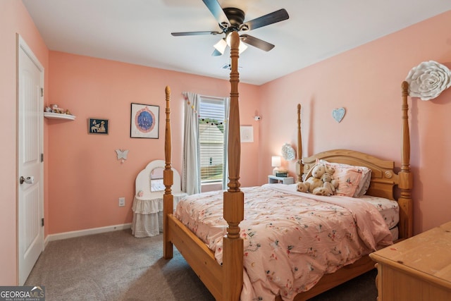 42 Waterfall Ct, Dawsonville, GA 30534 - carpeted bedroom featuring a ceiling fan and baseboards